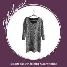 Load image into Gallery viewer, Winter Dress - Black &amp; White Rose Print
