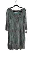 Load image into Gallery viewer, Lace Dress &amp; Sleeveless Shift Dress -Sage - L
