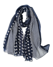 Load image into Gallery viewer, Scarf - Navy &amp; White
