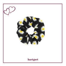 Load image into Gallery viewer, Hair Scrunchie - Black Daisies
