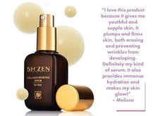 Load image into Gallery viewer, Bottle of Sh'Zen Collagen Boosting Serum with a customer review
