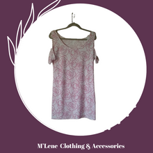 Load image into Gallery viewer, Open shoulder dress - white &amp; pink
