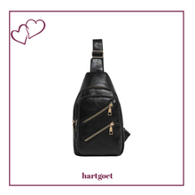 Load image into Gallery viewer, Shoulder Bag With Multiple Zip Pockets - Black
