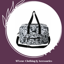 Load image into Gallery viewer, SoGood-Candy Hold-All Bag - Black &amp; White Hibiscus
