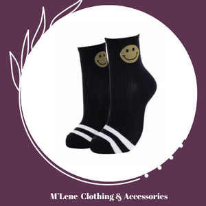 Socks - Black Smiley