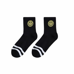 Socks - Black Smiley