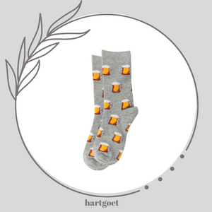 Hey Brew Novelty Beer Socks - grey