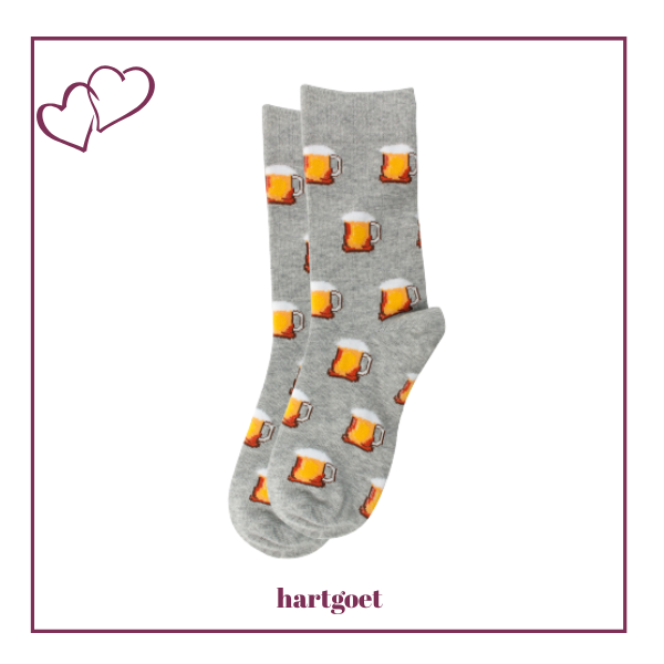 Hey Brew Novelty Beer Socks - grey
