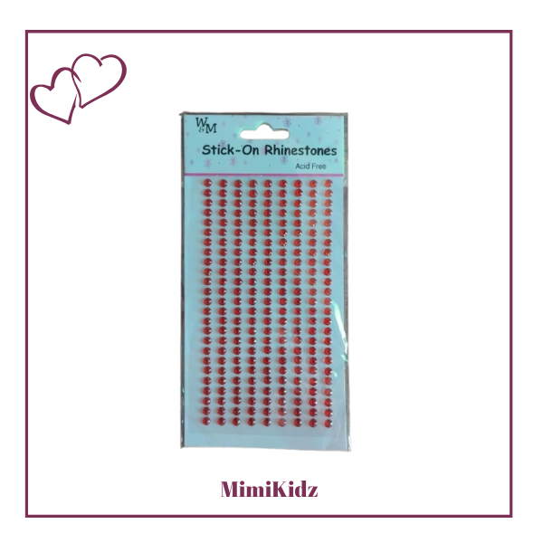 Stick-on Rhinestones - Red - Small