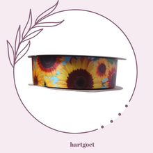 Load image into Gallery viewer, Printed Satin Ribbon - Sunflowers
