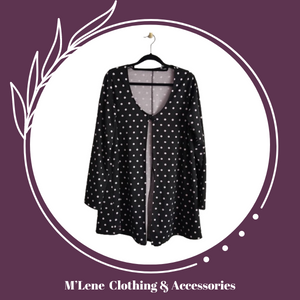 Swallow Jacket - Black With White Polkadots - Size L