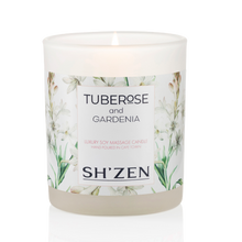 Load image into Gallery viewer, Sh&#39;Zen Tuberose and Gardenia Luxury Soy Massage Candle
