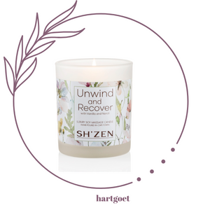 Sh'Zen Unwind and Recover Luxury Soy Massage Candle