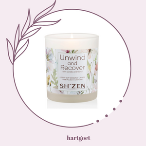 Sh'Zen Unwind and Recover Luxury Soy Massage Candle