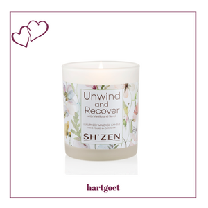 Sh'Zen Unwind and Recover Luxury Soy Massage Candle