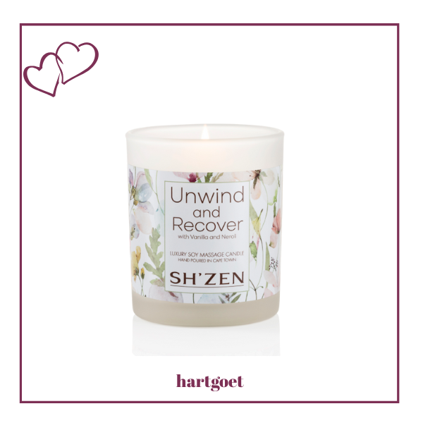 Sh'Zen Unwind and Recover Luxury Soy Massage Candle