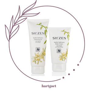 Sh'Zen Vanilla Cashmere Cleaning Gel (200ml) & Body Cream (125ml)