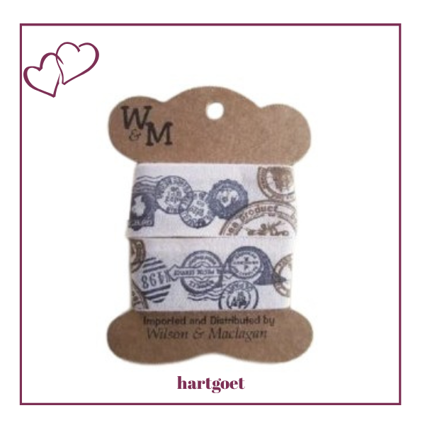 Printed Ribbon - Vintage Stamps