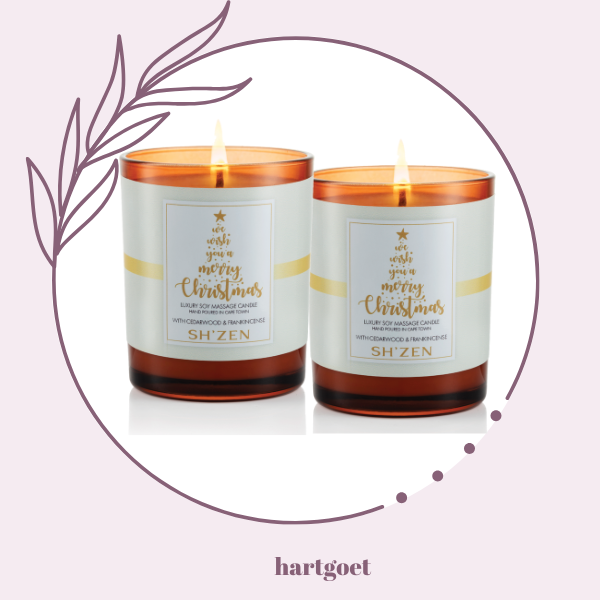 Sh'Zen We Wish you a Merry Christmas Luxury Soy Massage Candle x 2