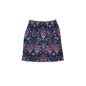 Winter Mini Skirt - Black & Wine & Blue