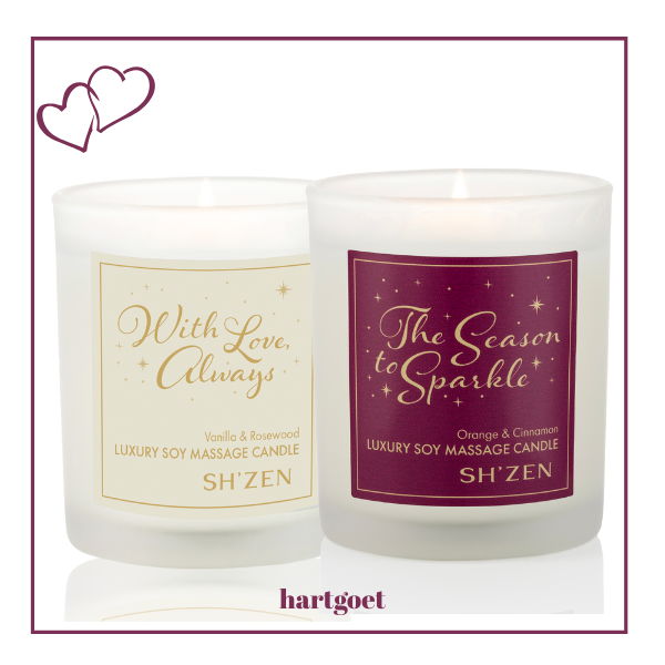 The Sh'Zen With Love Always & The Season To Sparkle Luxury Soy Massage Candles