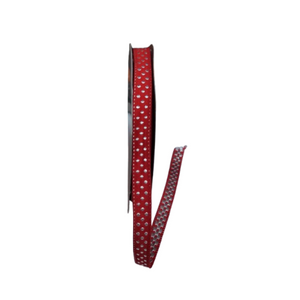 Ribbon - Woven - Dots - Deep Red