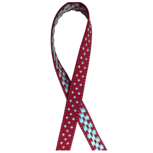 Ribbon - Woven - Dots - Deep Red