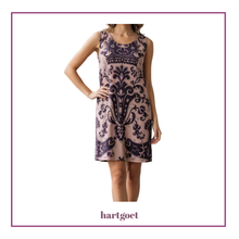 Load image into Gallery viewer, Beige &amp; Purpe Sleeveless Dress - Elegant Women's Summer Dress - L
