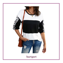 Load image into Gallery viewer, Leopard Print Colourblock Longsleeve Top
