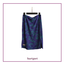 Load image into Gallery viewer, Blue Skirt with Teal Print
