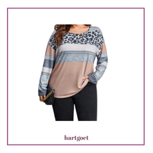 Load image into Gallery viewer, Pink &amp; Leopard Print Colourblock Top
