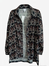 Load image into Gallery viewer, Edith Jacket - Grey/Black/Pink/Blue Aztec Design
