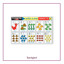 Load image into Gallery viewer, Educational mat with numbers 1-10 and animal illustrations on a white background.
