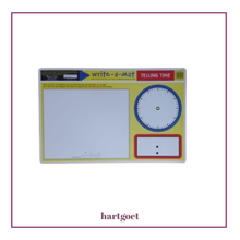Load image into Gallery viewer, Write-a-Mat telling time educational tool with a clock face and blank area.  
