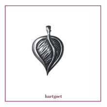 Load image into Gallery viewer, Silver leaf-shaped pendant on a white background.  
