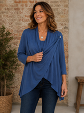 Load image into Gallery viewer, Camilla Jacket - Blue | 3/4 Sleeve Ladies Jacket
