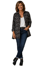 Load image into Gallery viewer, Edith Jacket - Grey/Black/Pink/Blue Aztec Design
