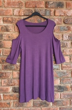 Load image into Gallery viewer, Nia Open Shoulder Tunic Top - Purple
