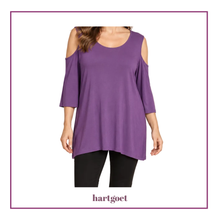 Load image into Gallery viewer, Nia Open Shoulder Tunic Top - Purple

