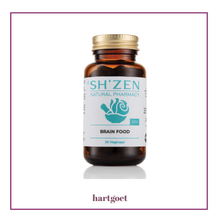 Load image into Gallery viewer, Bottle of Sh'Zen Natural Pharmacy 'Brain Food' vegicaps on a white background
