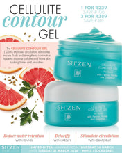 Load image into Gallery viewer, Shizen Cellulite Contour Gel with promotional text and graphics on a white background
