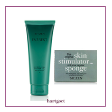 Load image into Gallery viewer, Sh'Zen Everest shower gel tube and rectangle skin stimulator packaging on a white background
