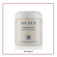 Load image into Gallery viewer, Jar of Sh'Zen MagRestore Bath Crystals on a white background
