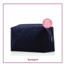 Load image into Gallery viewer, Navy blue toiletry bag on a white background

