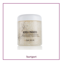 Load image into Gallery viewer, Jar of Sh'Zen Neroli Paradisi Bath Crystals on a white background
