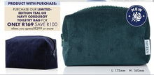 Load image into Gallery viewer, Sh'Zen Navy/Teal Corduroy Toiletry Bag
