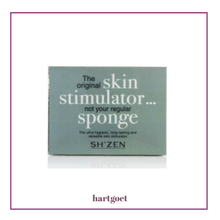 Load image into Gallery viewer, Product packaging for 'The original skin stimulator... not your regular sponge' by SH'ZEN on a white background.

