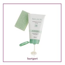 Load image into Gallery viewer, Shizen Overnight Balm with a green scrub stone on a white background
