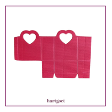 Load image into Gallery viewer, Red gift box heart cutouts on a white background.  
