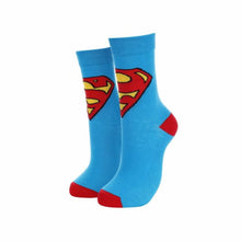 Load image into Gallery viewer, Blue socks with Superman logo
